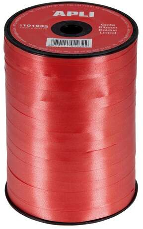 Apli Rollo de Cinta para Envolver Regalos de 7mm x 400m - Rojo