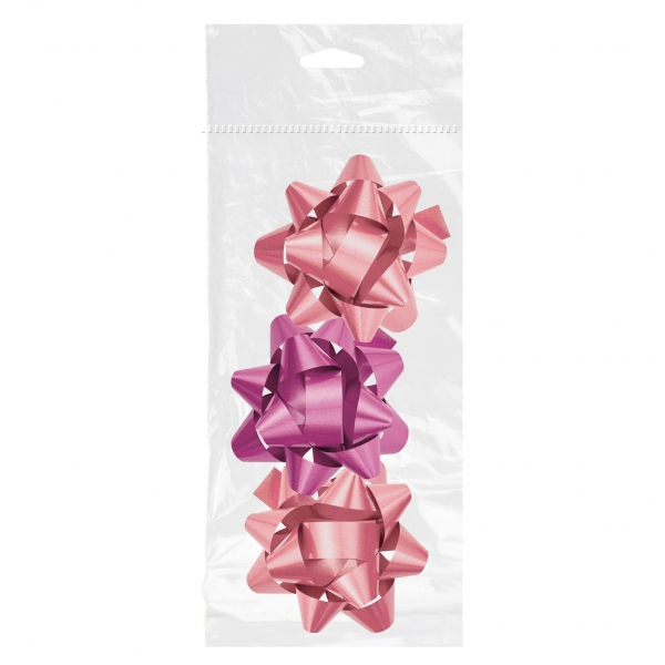 Dohe Chic Pack de 3 Lazos para Regalo de 8cm Rosa