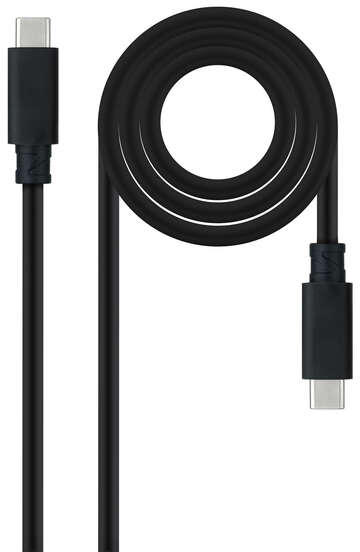 Nanocable Cable USB 3.1 Gen2 5A USB-C Macho-Macho 1.5m - Negro