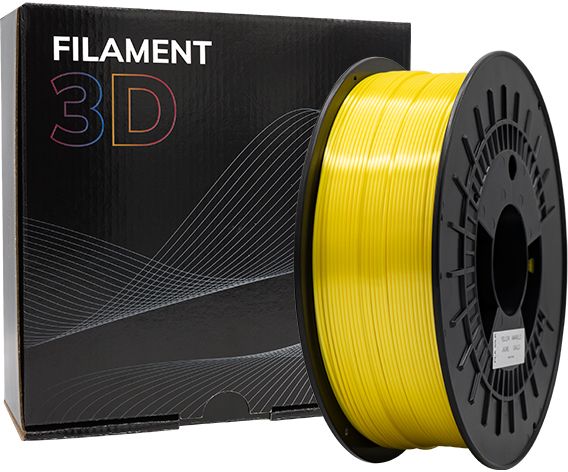 Filamento 3D PLA SILK Diametro 1.75mm Bobina 1kg Color Amarillo