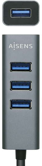 Imagen extra Aisens Hub USB 3.1 USB-C - USB-C Macho a 4xUSB-A Hembra - 10cm - Gris