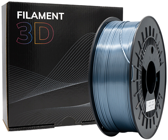Filamento 3D PLA SILK Diametro 1.75mm Bobina 1kg Color Plata