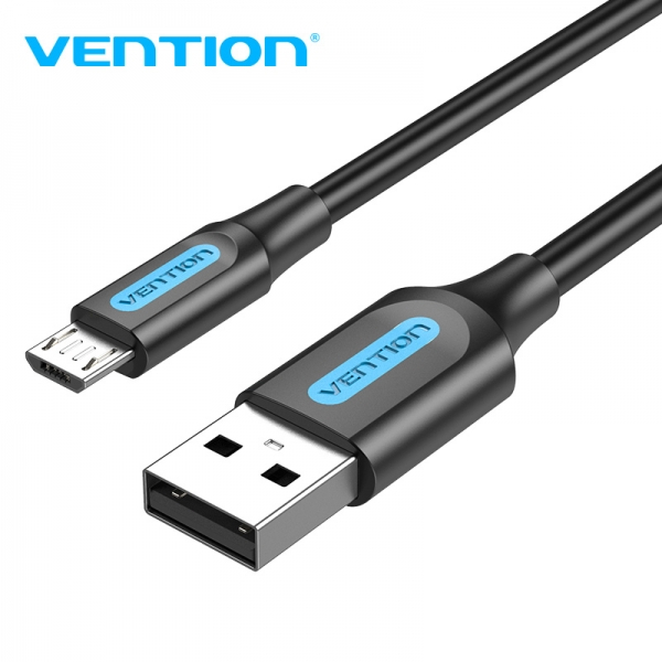 Imagen extra Vention Cable USB 2.0 Macho a MicroUSB Macho - 0.25m - 3A 60W 480Mbps - Negro
