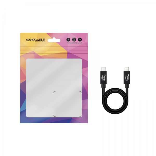 Imagen extra Nanocable Cable USB 4 Gen 3x2 40Gbps 5A/240W - USB-C Macho-Macho - 1.8 m - Negro