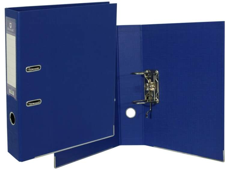Archivador ECONOMICO PVC FOLIO, Lomo ANCHO Ollao, Tarjetero y Cantonera metalica. Azul