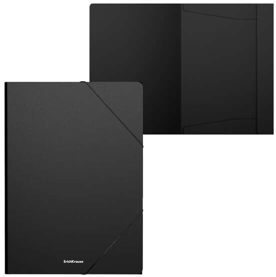 Carpeta plastico de gomas y solapas A4. Negro