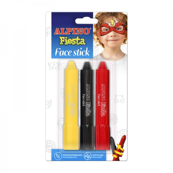 Alpino Fiesta Face Stick Pack con 3 Barritas de Pintura Facial