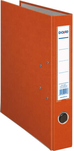 Archivador FOLIO, lomo Estrecho, con ollao, rado, tarjetero y compresor. Naranja