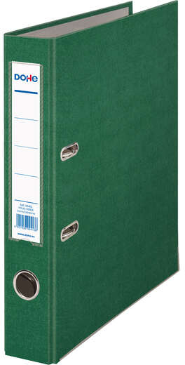 Archivador FOLIO, lomo Estrecho, con ollao, rado, tarjetero y compresor. Verde