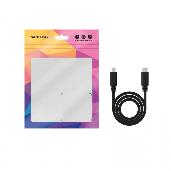 Imagen extra Nanocable Cable USB 2.0 3A - Tipo USB-C Macho-Macho - 1.5m - Negro