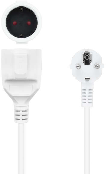 Cable de Alimentacion Alargador CEE7 Acodado Macho a CEE7 Hembra 10m