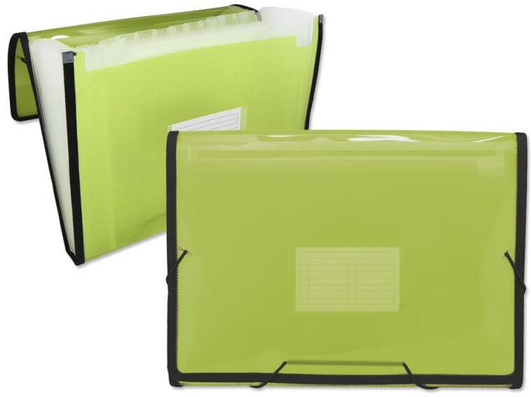 Clasificador de fuelle 13 separadores A4 Plastico. Amarillo