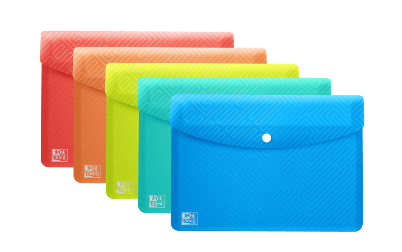 Oxford Urban A6 Carpeta Sobre de Plastico on broche Translucido. Surtidos