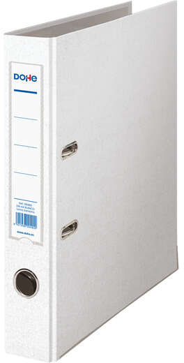 Archivador DOHE Archicolor, DIN A4, lomo Estrecho, con ollao, rado, tarjetero y compresor. Blanco