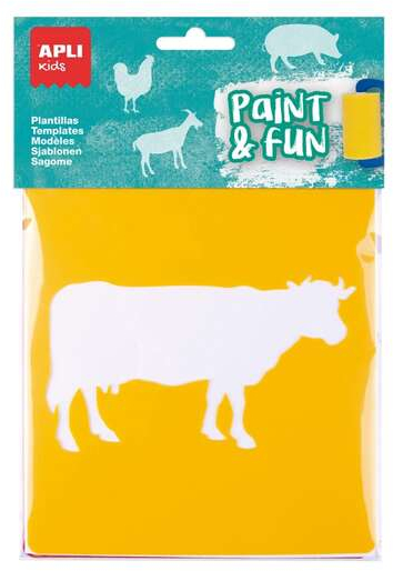 Apli Kids Bolsa de 6 Plantillas de Animales de Granja con 8 Formas de Animales. Surtidos