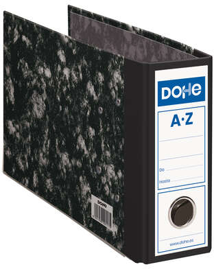 Archivador Jaspeado de Palanca Cuarto Apaisado con Ollao Cantoneras Metalicas Negro Jaspeado