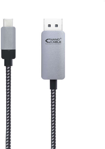 Imagen extra Nanocable Cable Conversor USB-C Macho a DisplayPort Macho 1.80m - Negro/Plata