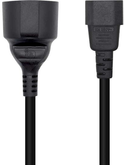 Cable Alimentacion 16A - C14/M A CEE7/H - 25cm - Negro