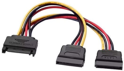 Cable SATA Alimentacion - SATA/M-2xSATA/H - 20cm - 