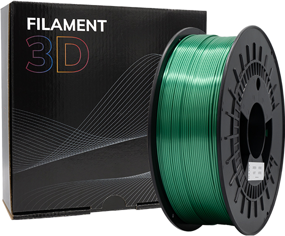 Filamento 3D PLA SILK Diametro 1.75mm Bobina 1kg Color Verde