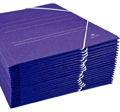 Imagen extra Carpeta de carton FOLIO, Sencilla SIN SOLAPAS, cierre con gomas. Azul clasico