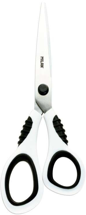 Tijeras Oficina con Cuchilla de Acero Inoxidable 205mm Milan. Blanco