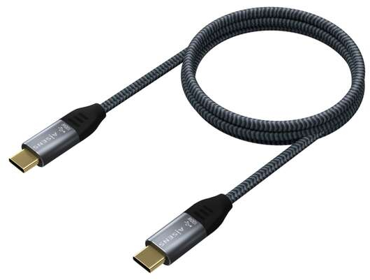 Imagen extra Aisens Cable USB 3.2 Gen2x2 Aluminio 20Gbps 8K@30Hz 5A 100W E-Mark, Tipo USB-C Macho-Macho - 60cm - Gris