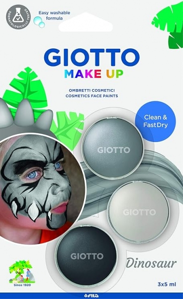 Giotto Make Up Dinosaur Pack con 3 Maquillajes Faciales de Tematica Dinosaurio