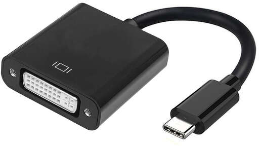 Aisens Conversor USB-C a DVI-I - USB-C/M-DVI 24+5/H - 15cm - Negro