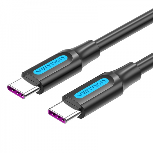 Vention Cable USB-C Macho a USB-C Macho - 1.5m - 5A PD100W - Negro