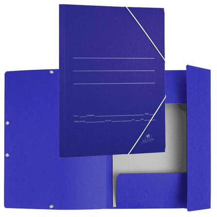 Carpeta de carton FOLIO, CON SOLAPAS, cierre de gomas. Azul clasico