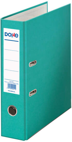 Archivador FOLIO, lomo Ancho, con ollao, rado, tarjetero y compresor. Verde claro