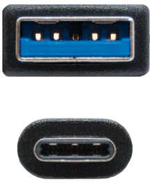 Imagen extra Nanocable Cable USB 3.1 Gen2 10Gbps 3A USB-C Macho a USB-A Macho 2m - Negro