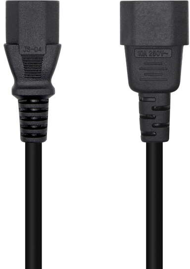Cable Alimentacion CPU - C13/H-C14/M - 10m - 100% Cobre Puro AWG18 - Negro