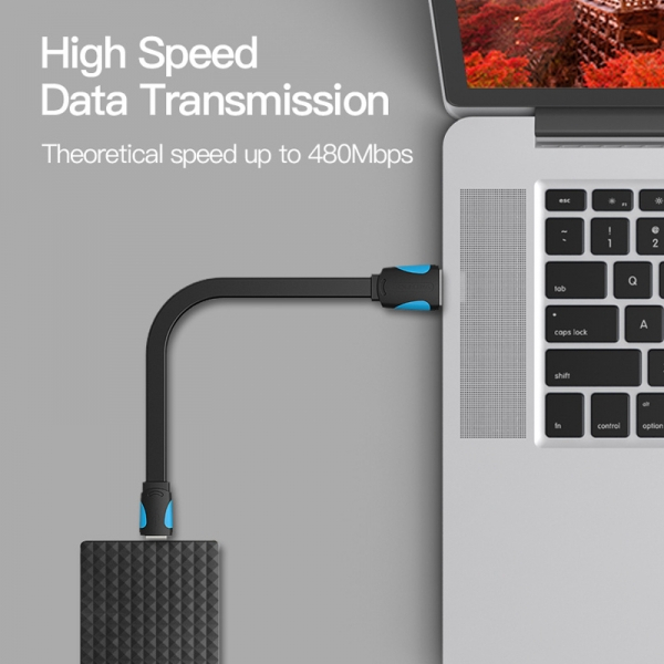 Imagen extra Vention Cable USB 2.0 Macho a Mini USB Macho - 50cm - Azul y Negro