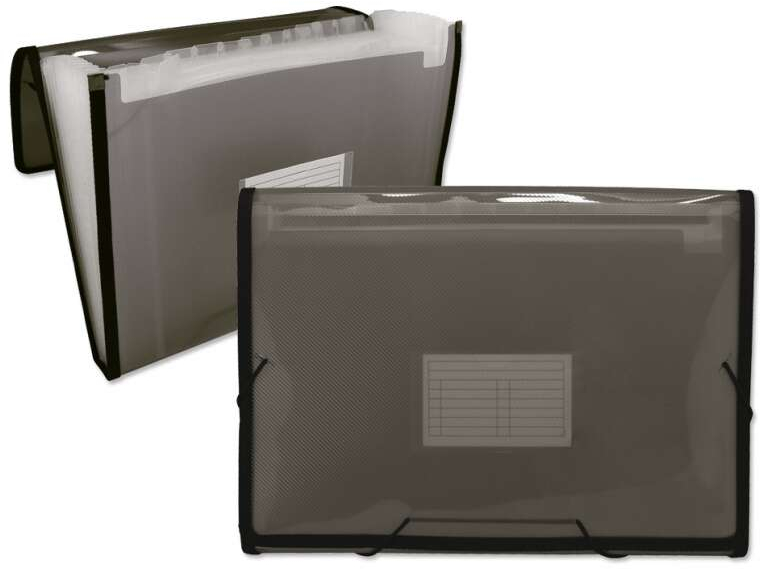 Clasificador A4 FolderMate 134 Negro translucido, cierre de Gomas