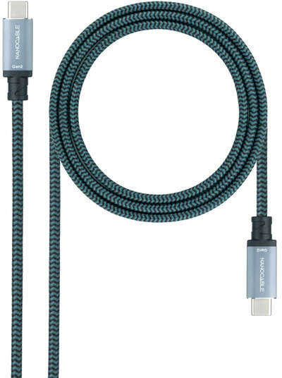 Nanocable Cable USB 3.1 Gen2 5A USB-C Macho-Macho 50cm - Negro