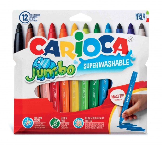Rotulador CARIOCA JUMBO Caja de 12 Colores