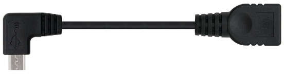 Nanocable Cable Micro USB 2.0 OTG Acodado Macho a USB-A Hembra 15cm