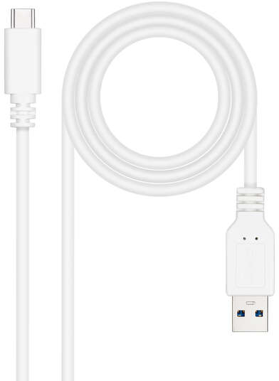 Nanocable Cable USB 3.1 Gen2 10Gbps 3A USB-C Macho a USB-A Macho - 50cm - Blanco
