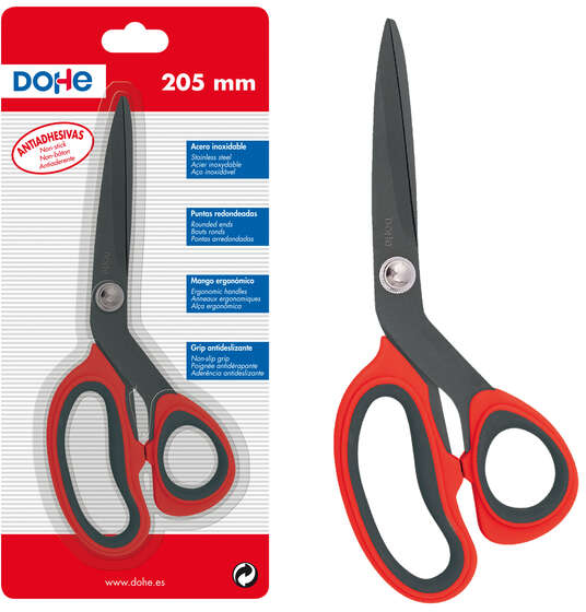 Dohe Tijeras Antiadhesivas de Acero Inoxidable de 205mm. Rojo