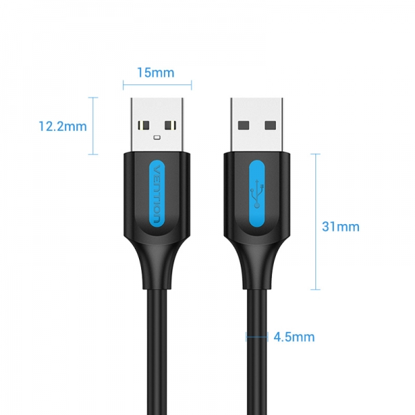 Imagen extra Vention Cable USB 2.0 Macho a USB Macho - 0.25m - Negro
