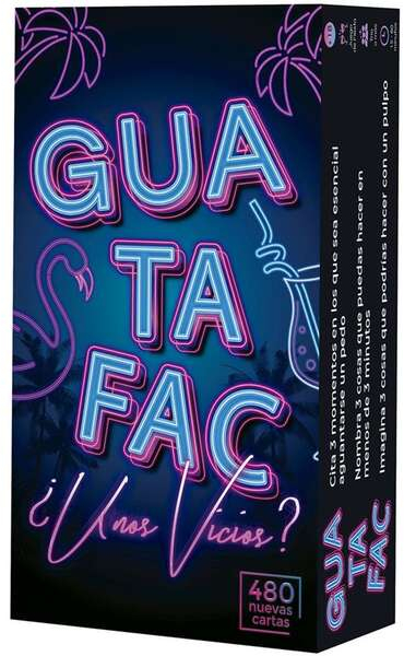 Guatafac ¿Unos Vicios? Juego de Cartas - Tematica Preguntas y Respuestas/Abstracto - De 3 a 12 Jugadores - Edad desde 16 Años - Duracion 15min