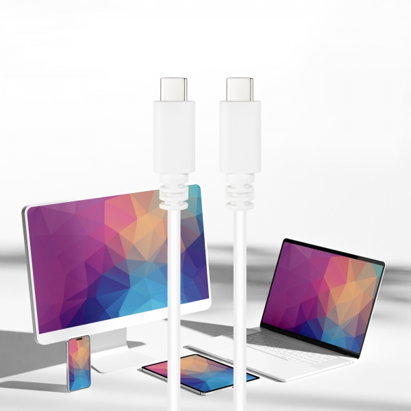 Imagen extra Nanocable Cable USB 2.0 3A - Tipo USB-C Macho-Macho - 1m - Blanco