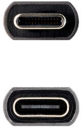 Imagen extra Nanocable Cable USB 3.2 Gen2x2 60W 4K/60Hz USB-C Macho-Hembra - 50cm - Negro