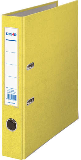 Archivador DIN A4, lomo Estrecho, con ollao, rado, tarjetero y compresor. Amarillo