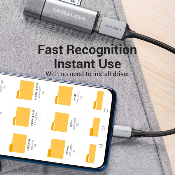 Imagen extra Vention Conversor USB-C Macho a USB Hembra - 0.15m - Gris