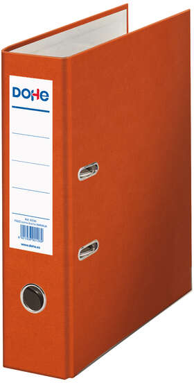 Archivador FOLIO, lomo Ancho, con ollao, rado, tarjetero y compresor. Naranja