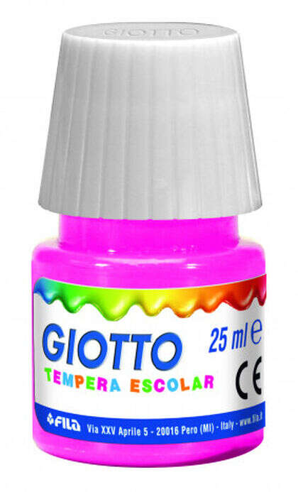 Imagen extra Giotto Tempera Pack de 6 Botes de 25 ml. + Pincel Colores Surtidos