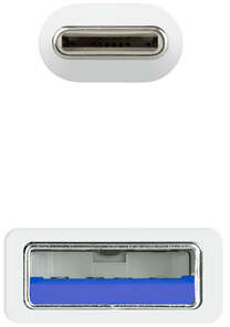 Imagen extra Nanocable Cable USB 3.1 Gen2 10Gbps 3A USB-C Macho a USB-A Macho - 1 metro - Blanco